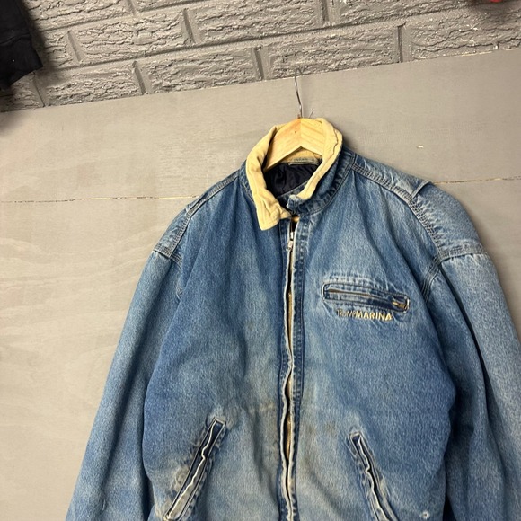 Trump Marina Other - Trump Marina Mens Denim Jacket Light Wash Zip Up Size L Casual Outerwear